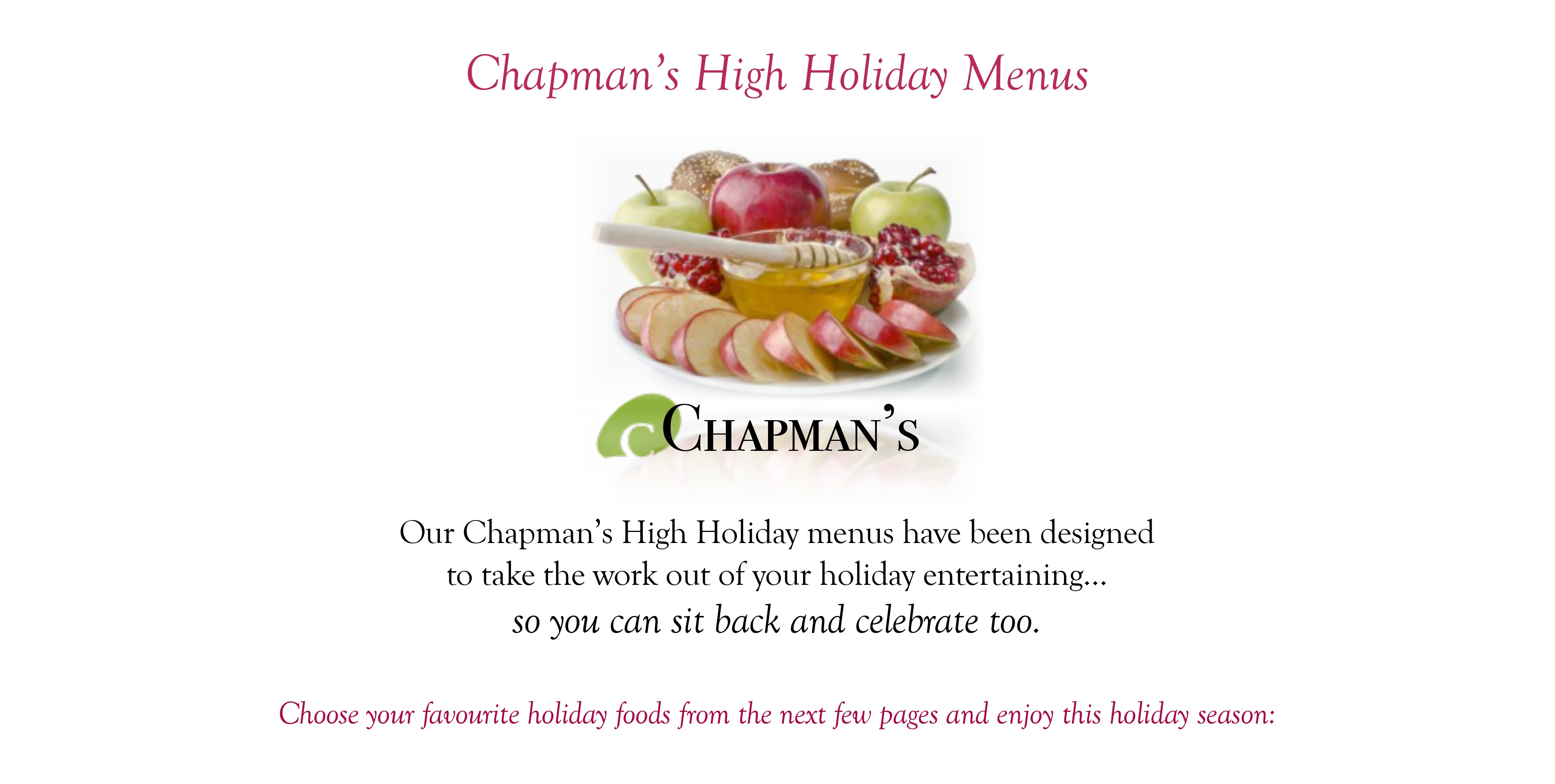 High Holiday catering menu in Toronto